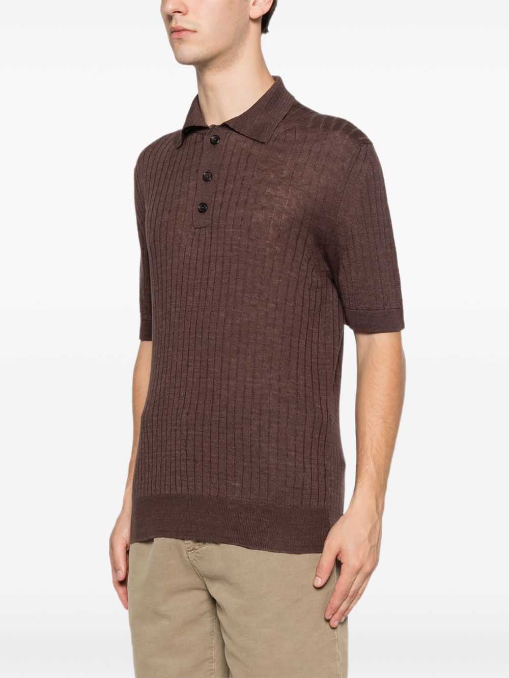 FUMAGALLI Polo Mono in maglia a coste marrone