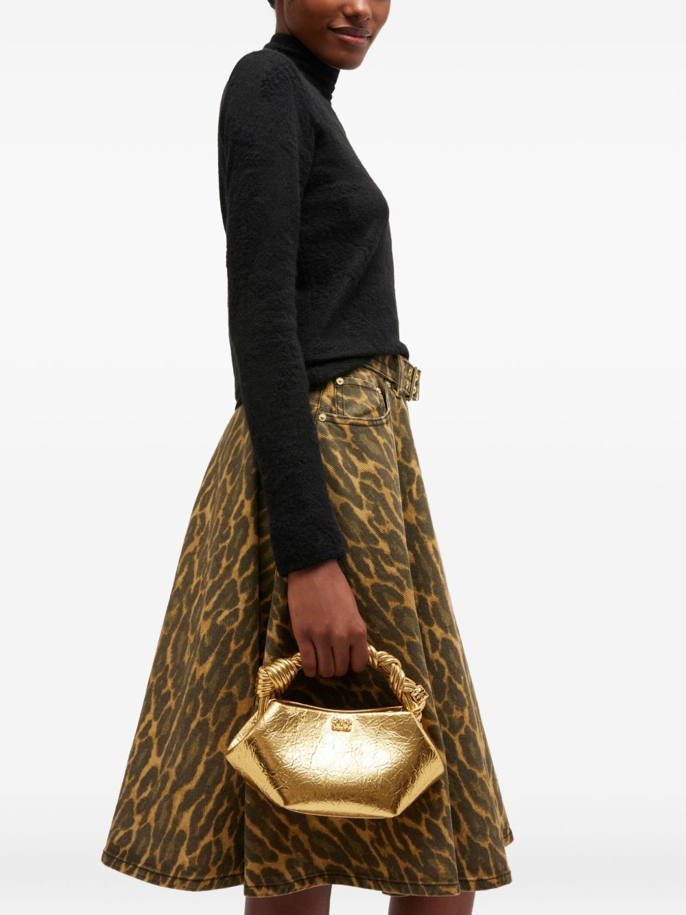 GANNI Borsa Metallic Mini Bou oro