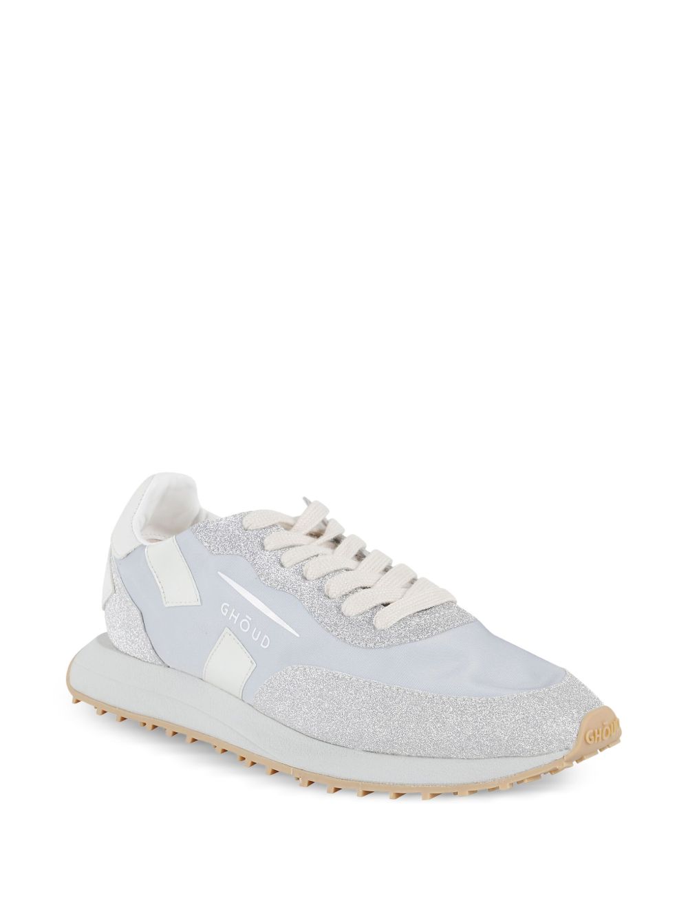 GHOUD Sneakers Monoblock argento con strass