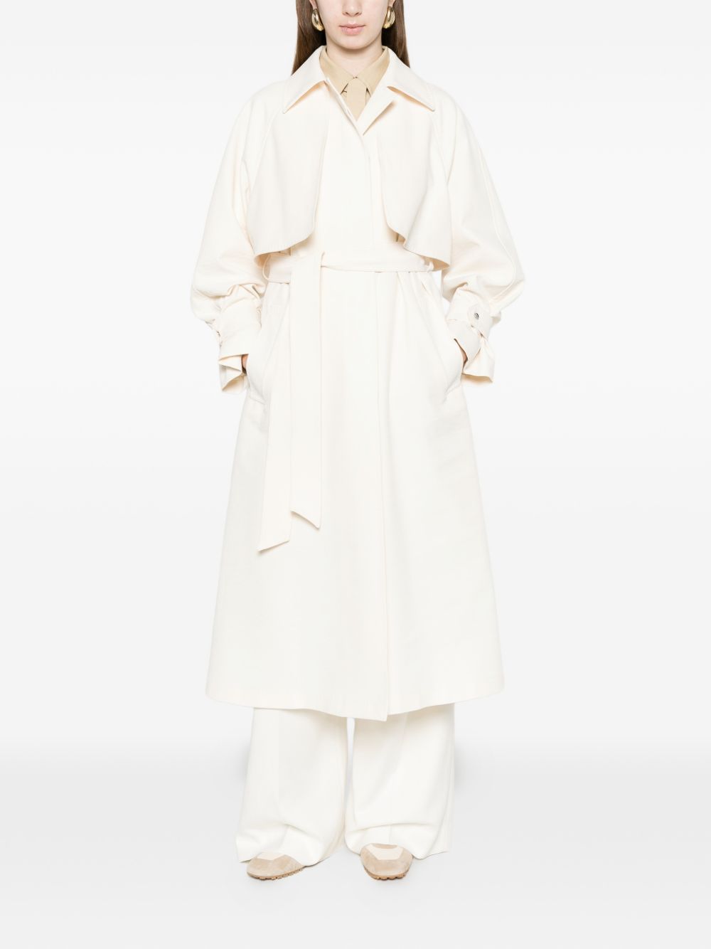 HERNO Trench impermeabile avorio con cintura