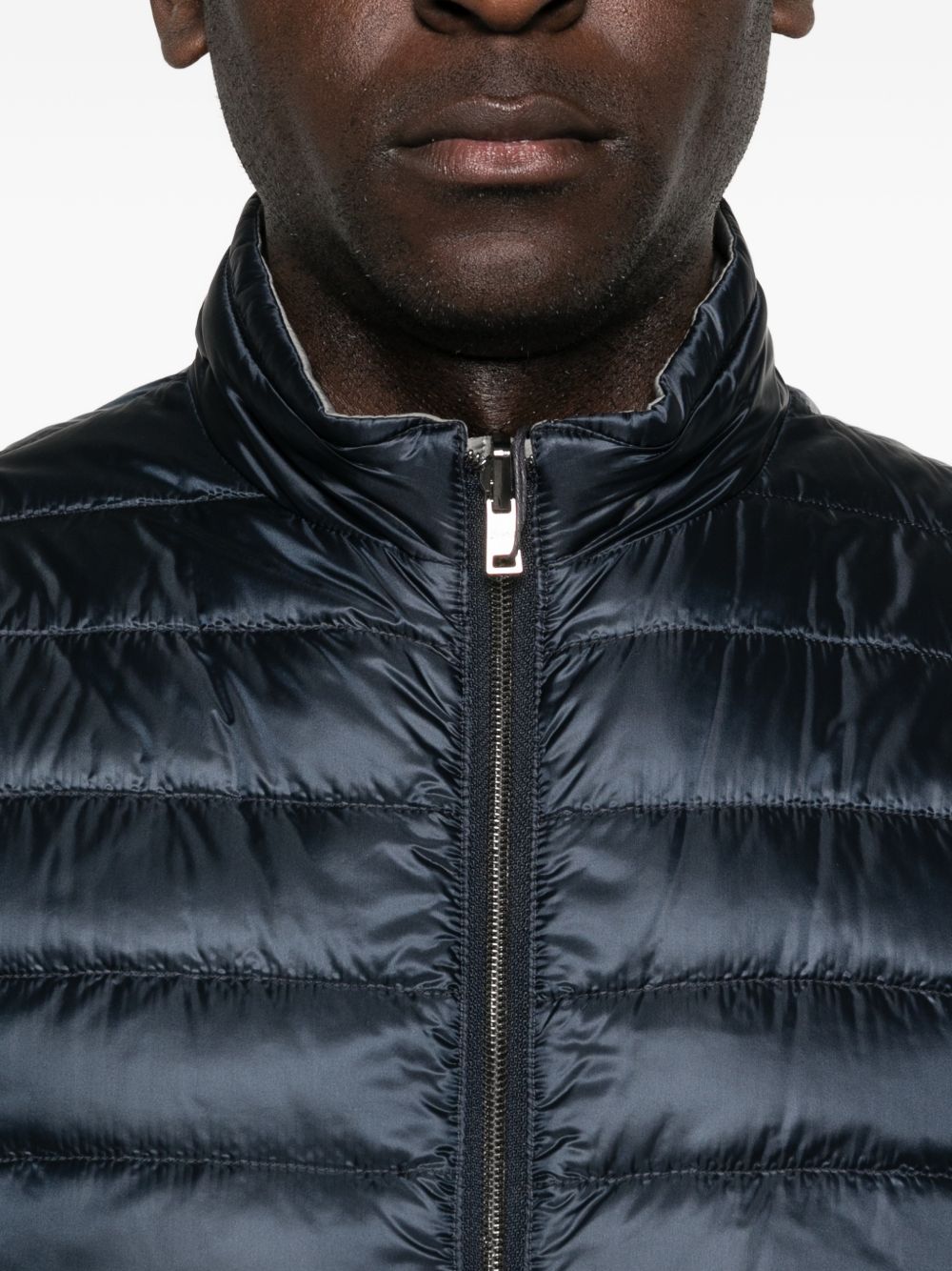 HERNO Gilet trapuntato blu e grigio