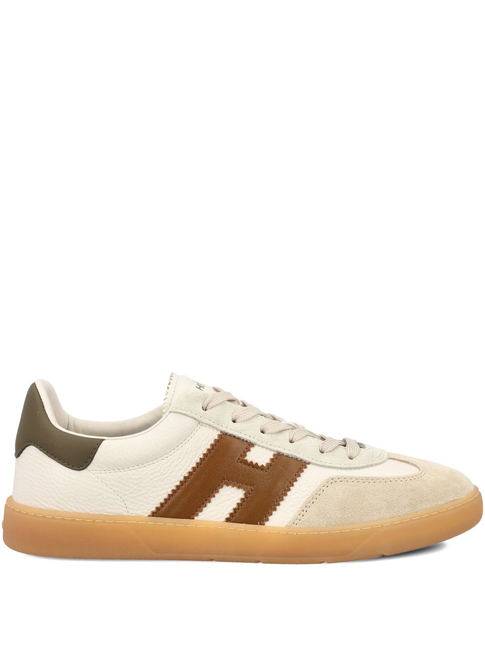 HOGAN Sneakers Cool in pelle e pelle scamosciata beige<BR/>