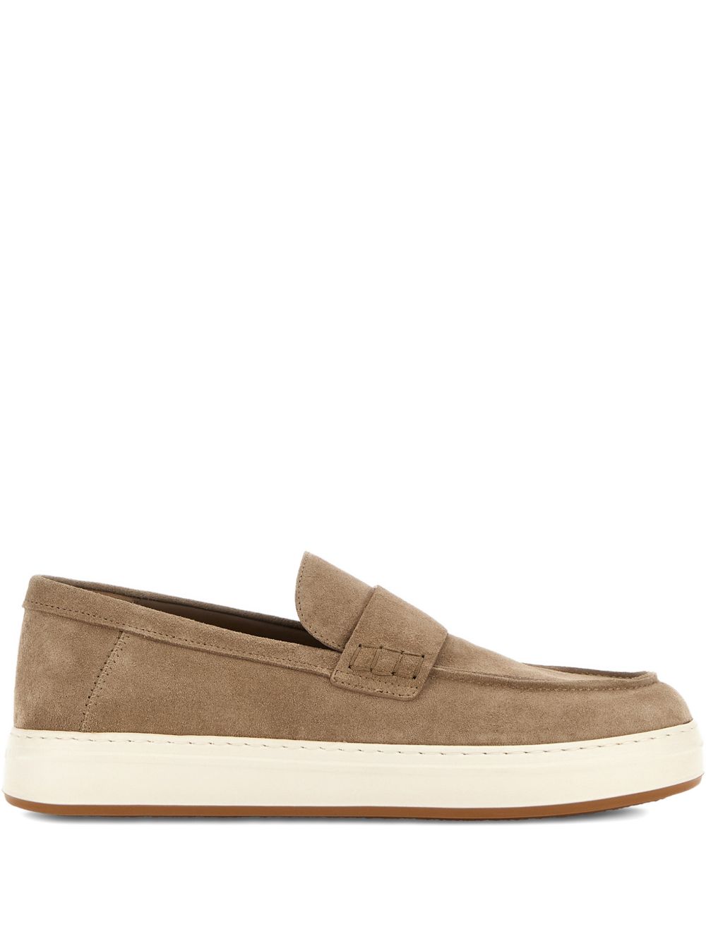 HOGAN Mocassini H-TV in pelle scamosciata marrone