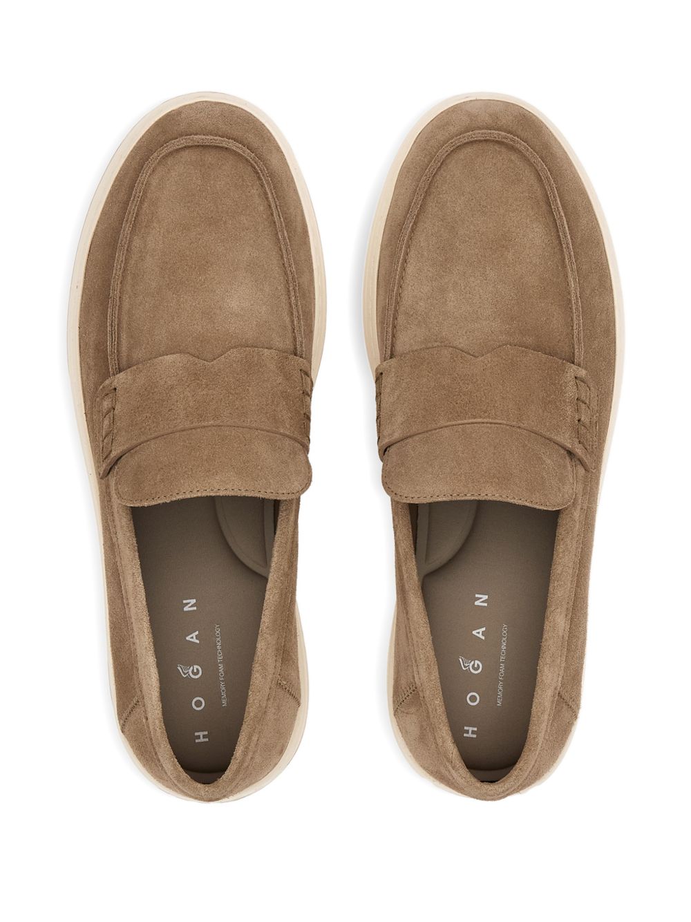 HOGAN Mocassini H-TV in pelle scamosciata marrone