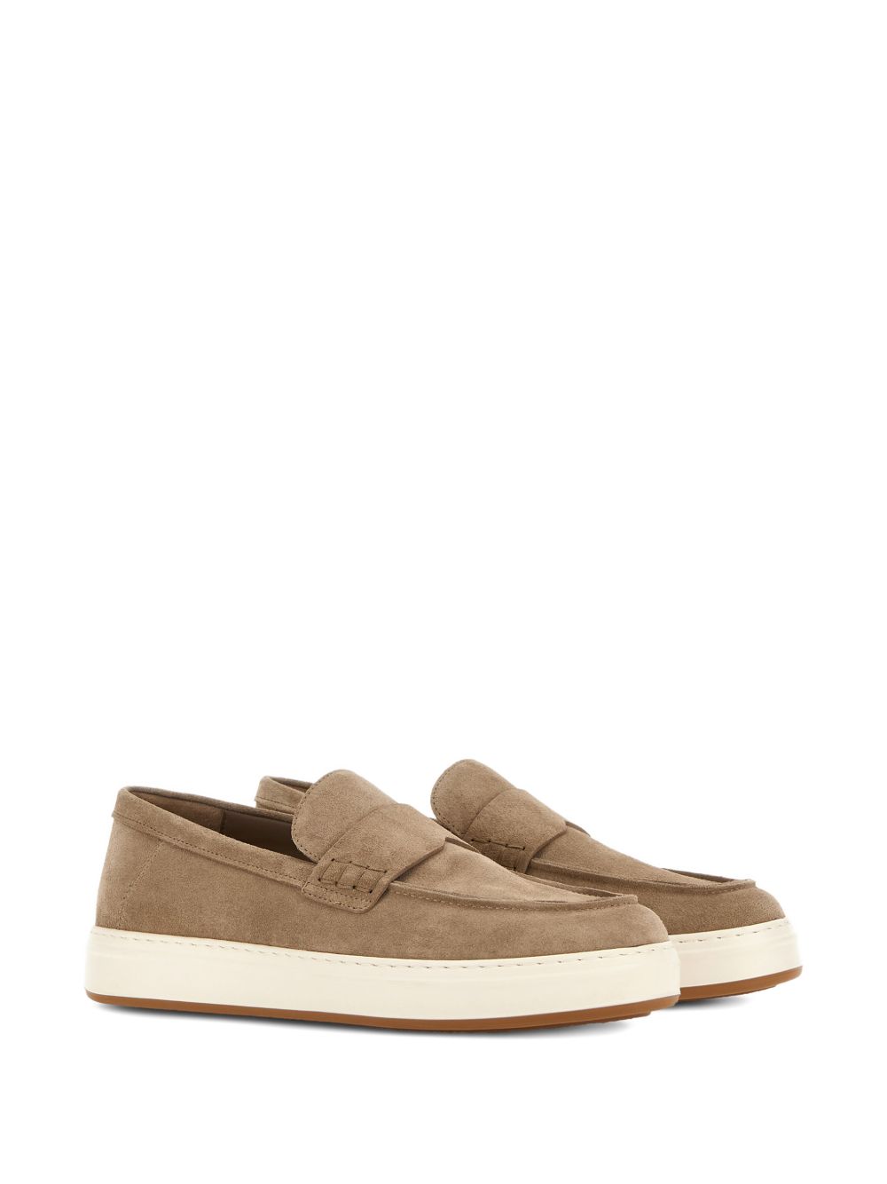 HOGAN Mocassini H-TV in pelle scamosciata marrone