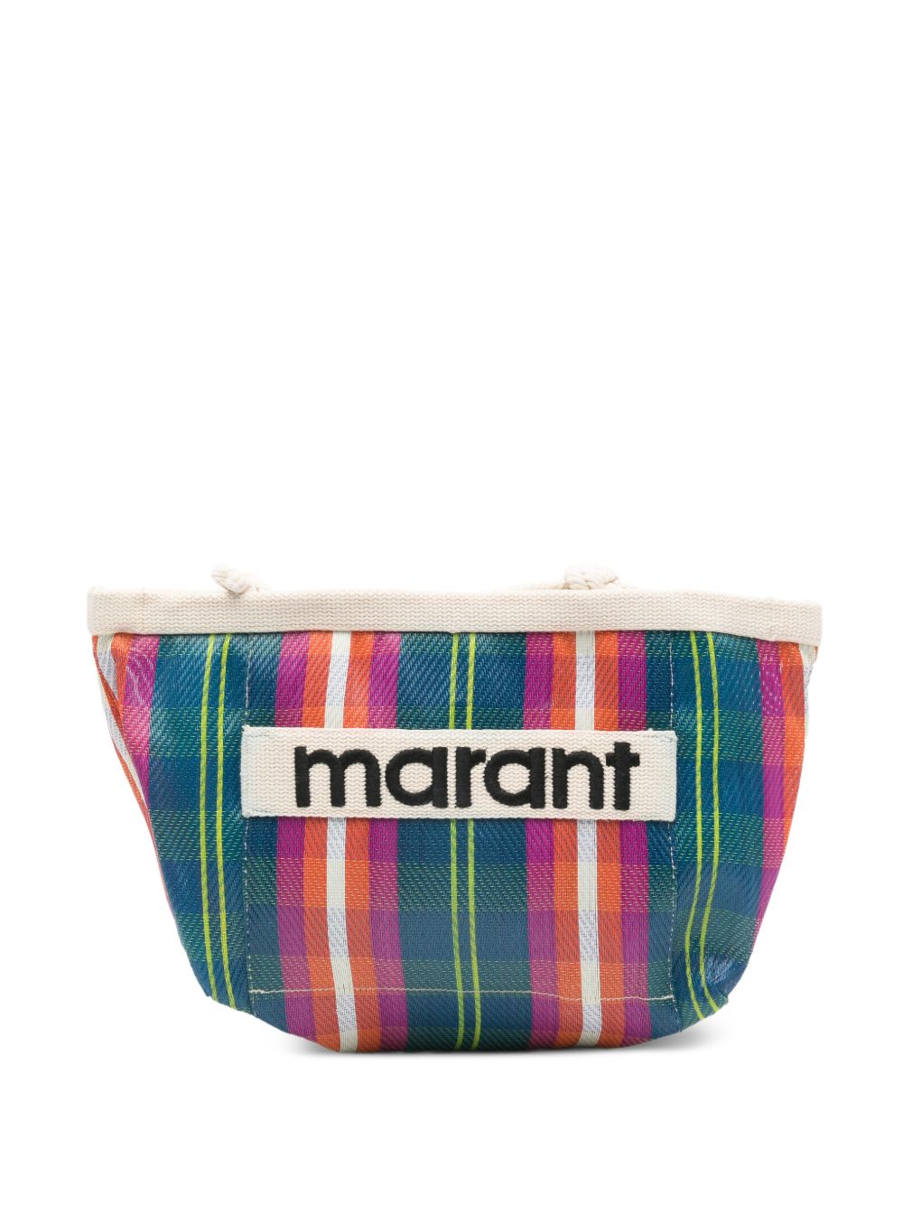 ISABEL MARANT Pochette a righe multicolori con logo