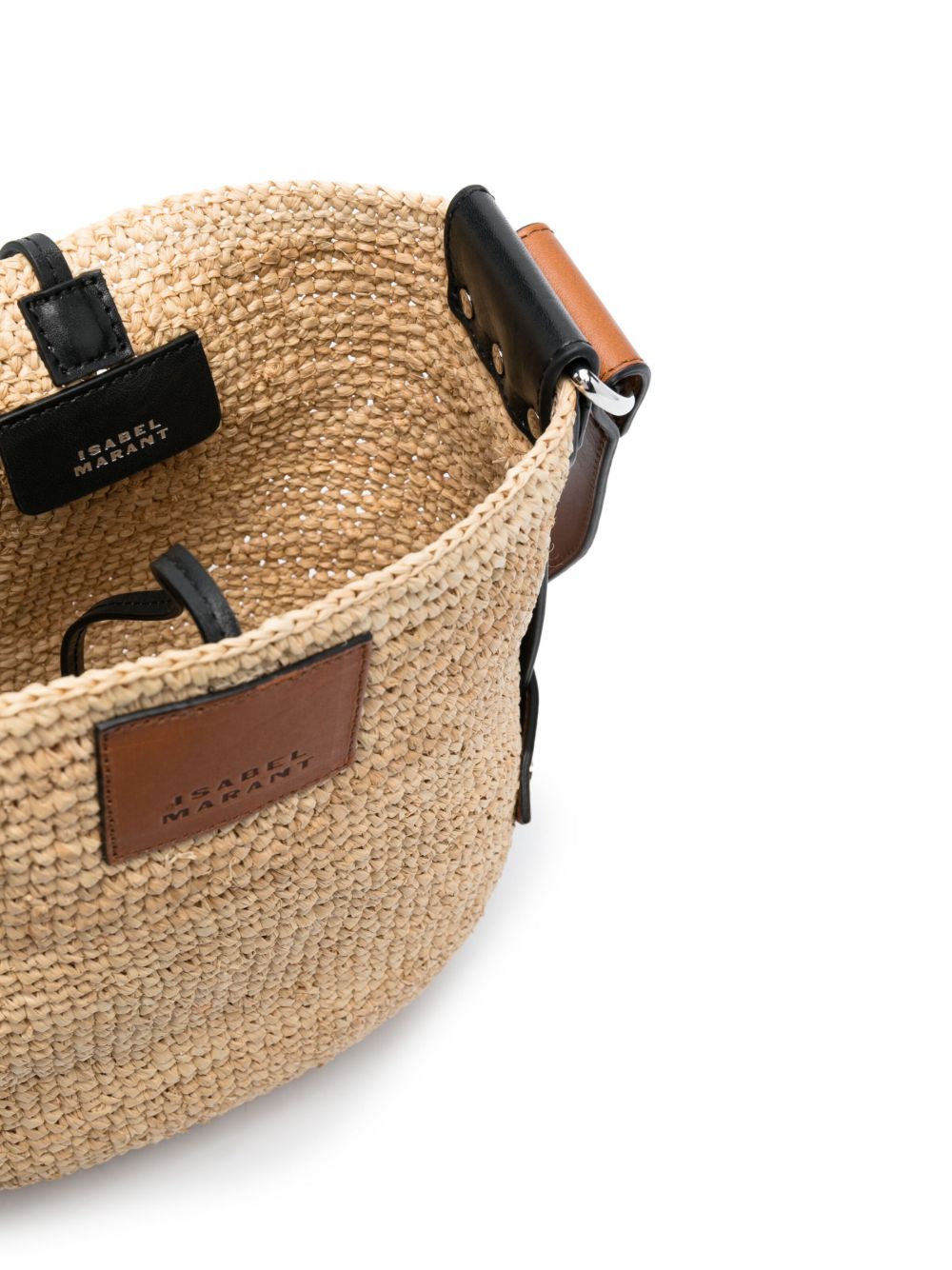 ISABEL MARANT Borsa a tracolla in rafia e pelle