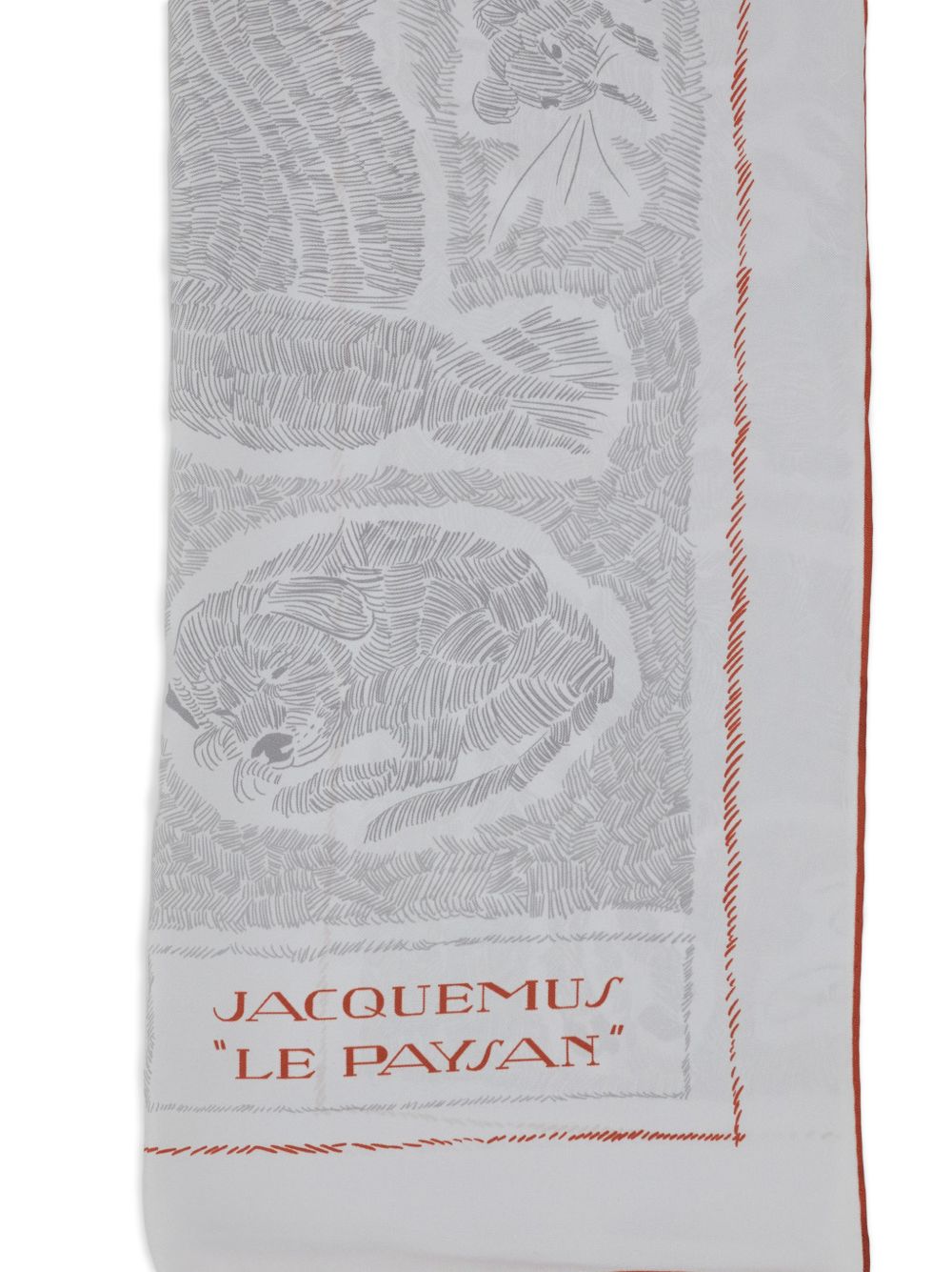 JACQUEMUS Foulard Le Paysan in seta grigio