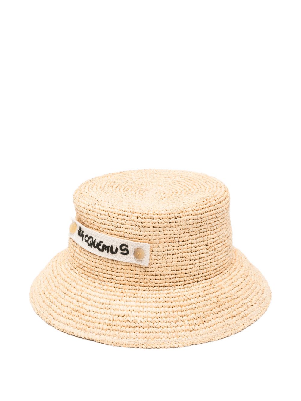 JACQUEMUS Cappello bucket in rafia con logo