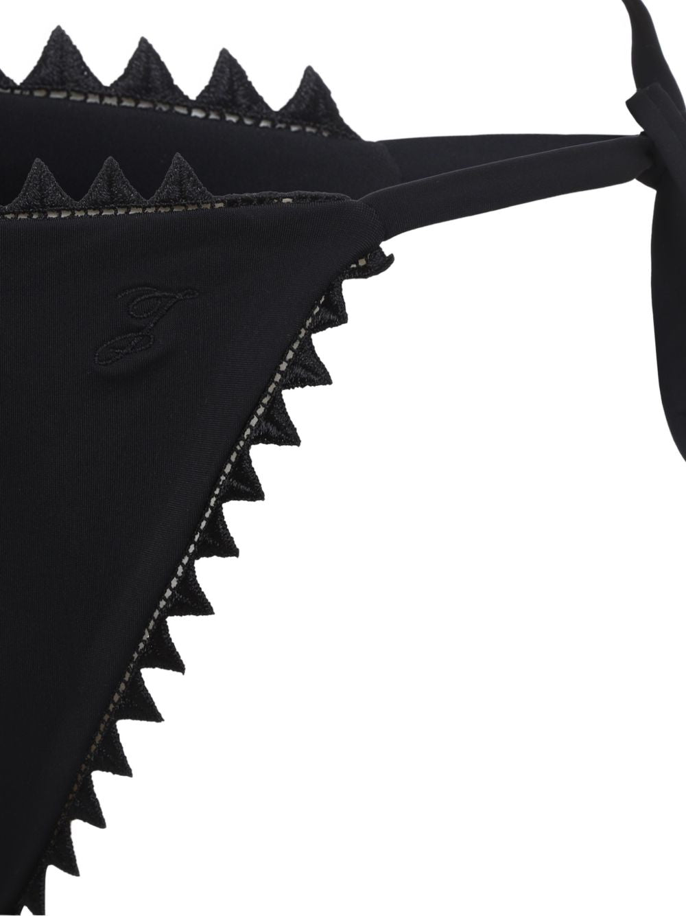 JACQUEMUS Slip bikini Picot nero