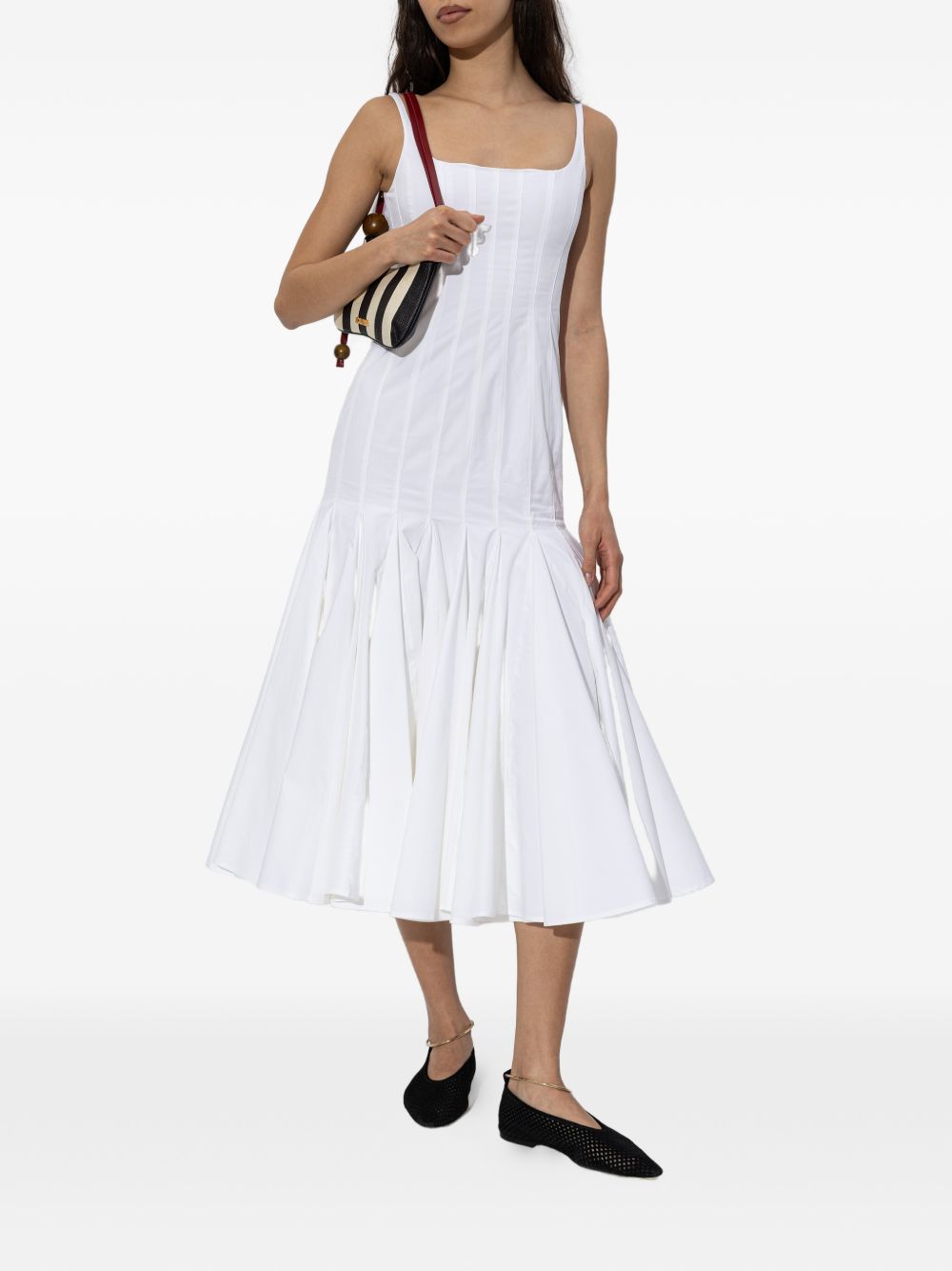 JACQUEMUS Abito midi Agave in cotone bianco