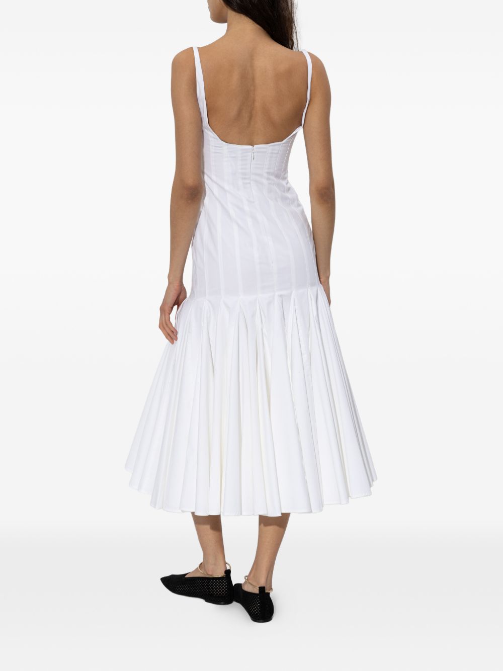 JACQUEMUS Abito midi Agave in cotone bianco