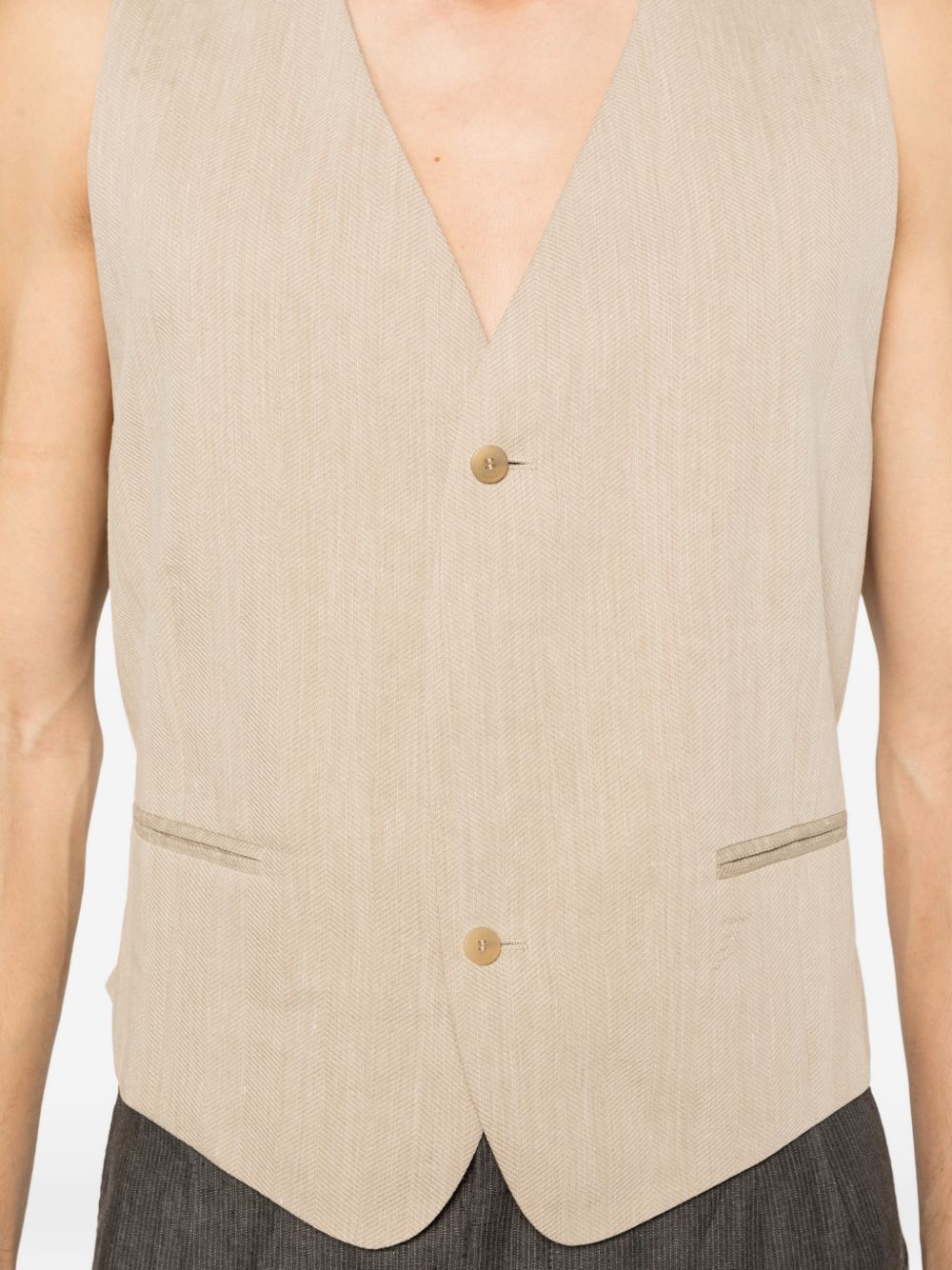JACQUEMUS Gilet beige con tasche