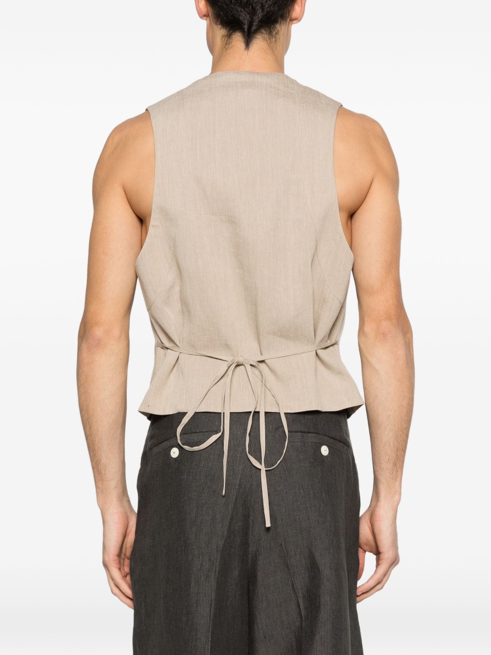 JACQUEMUS Gilet beige con tasche