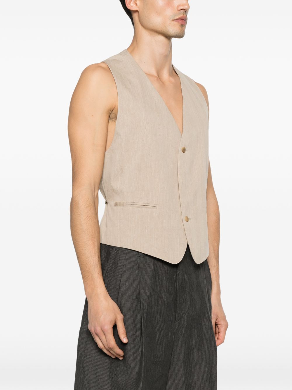 JACQUEMUS Gilet beige con tasche