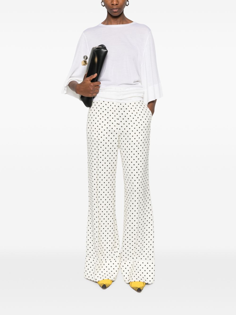 JACQUEMUS Maglia Mananco bianca in lana e seta