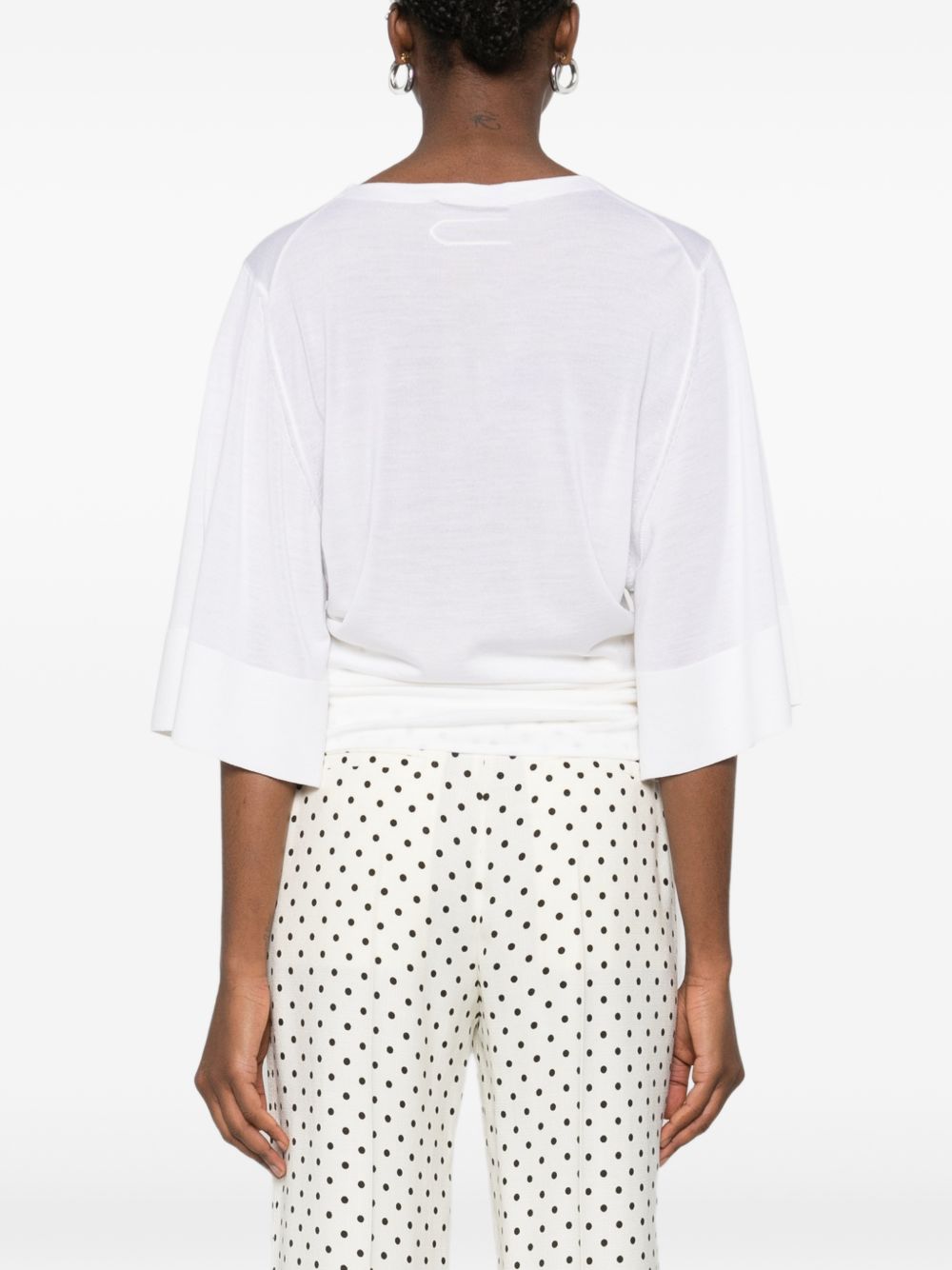 JACQUEMUS Maglia Mananco bianca in lana e seta