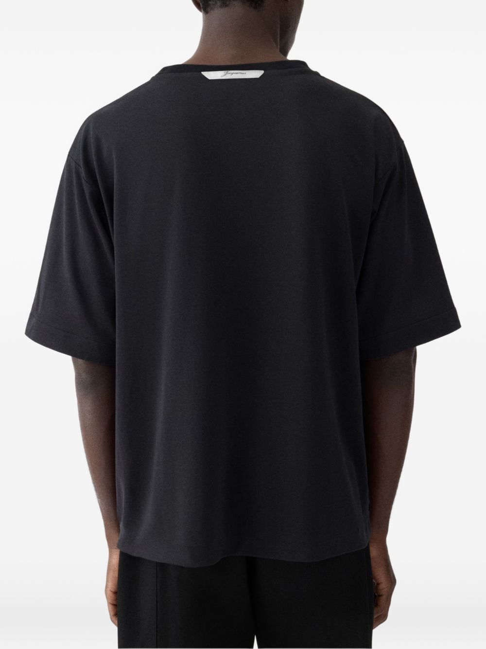 JACQUEMUS T-shirt nera a girocollo