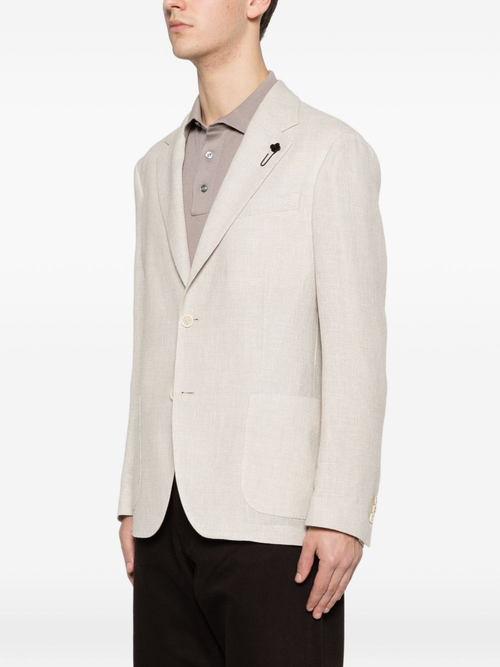 LARDINI Blazer beige con patch pockets