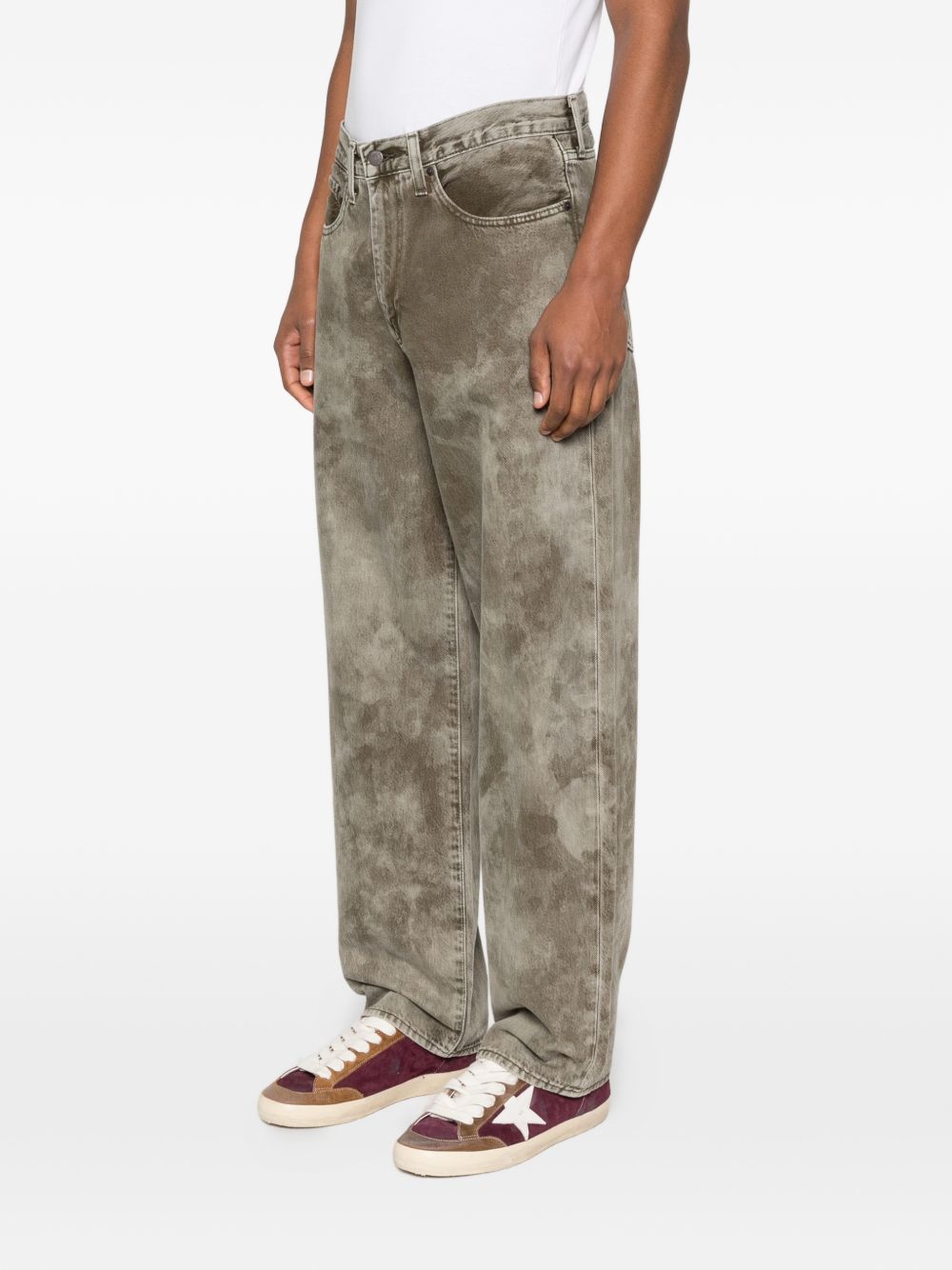 LEVIS Jeans 578 verde chiaro tie-dye a cinque tasche