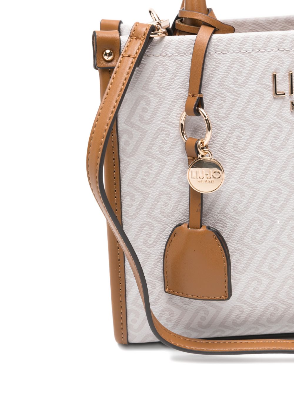 LIUJO Borsa a mano tote con logo rosa e marrone