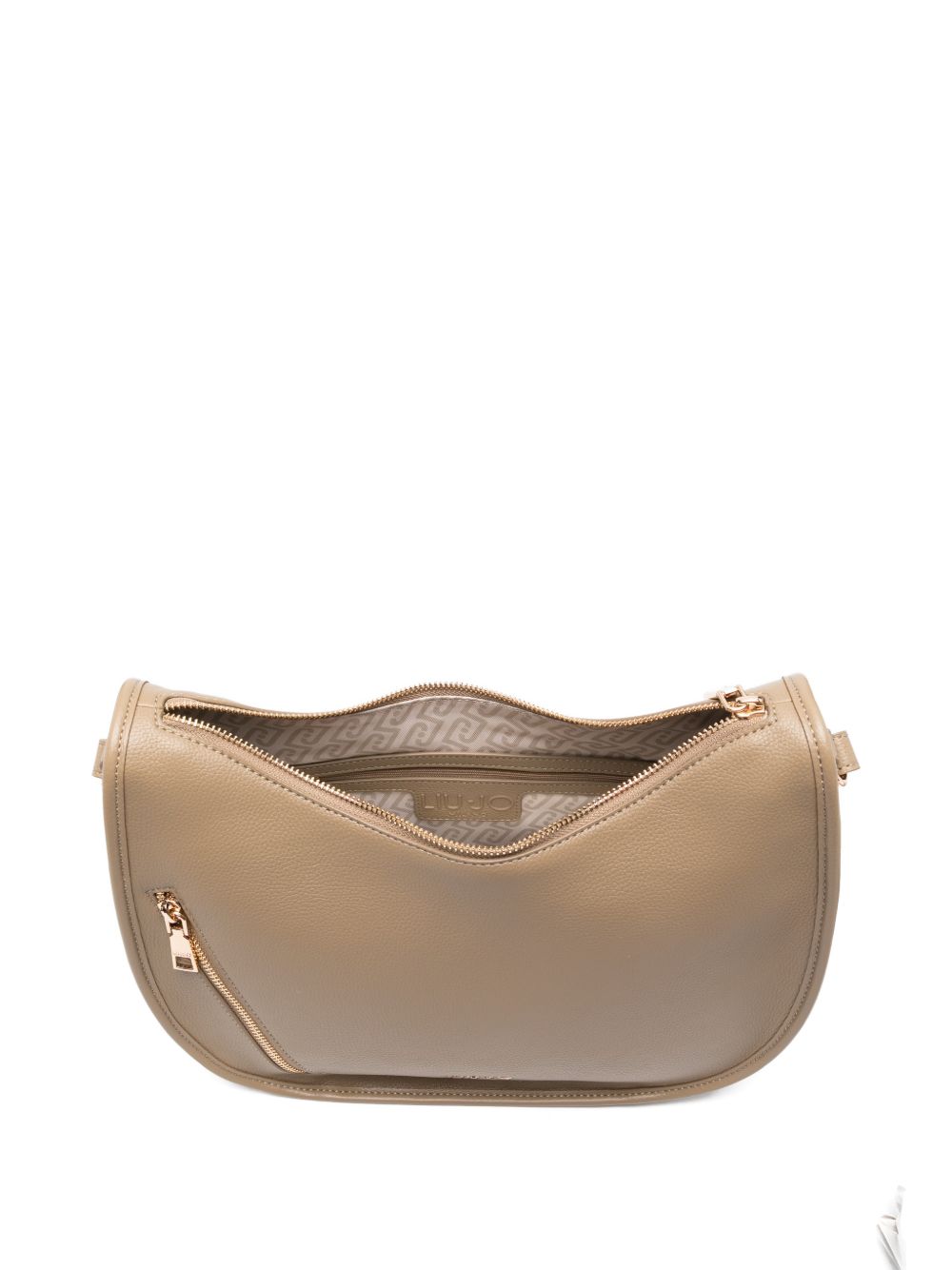 LIUJO Borsa a tracolla beige in ecopelle con tasca laterale