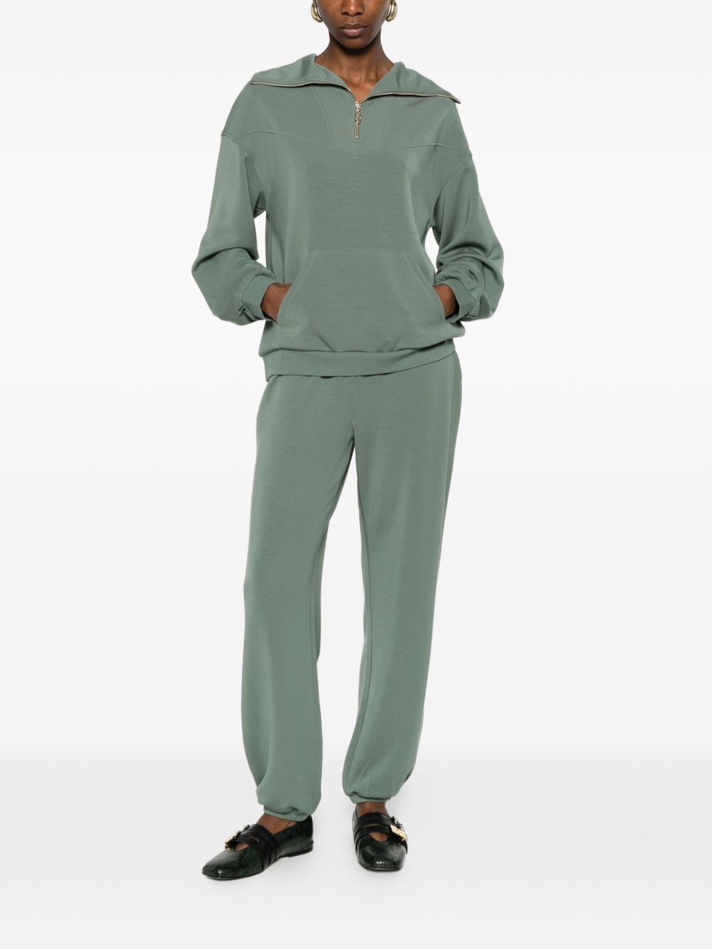 LIUJO Felpa con zip verde muschio