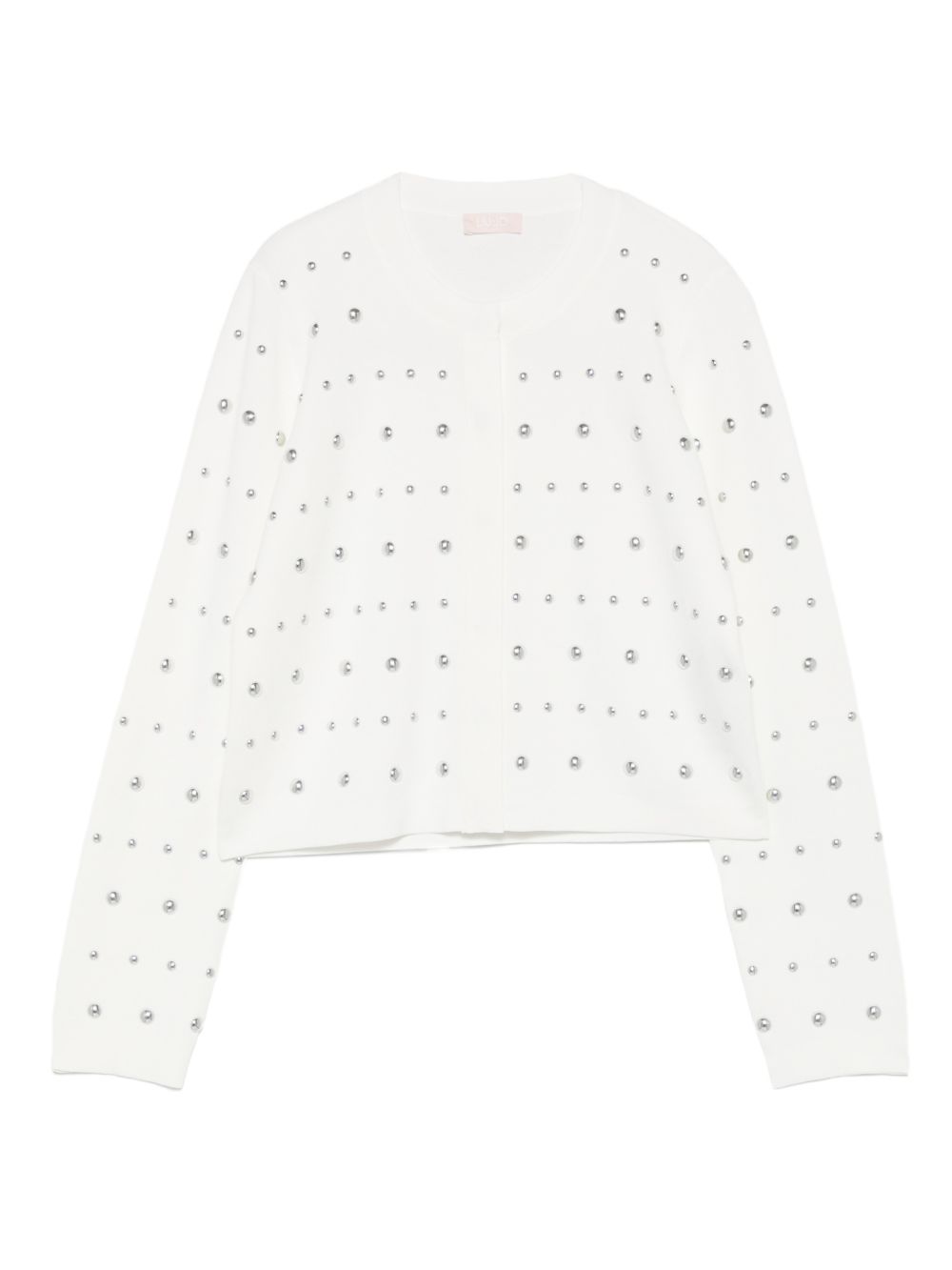 LIUJO Cardigan bianco con perle all-over