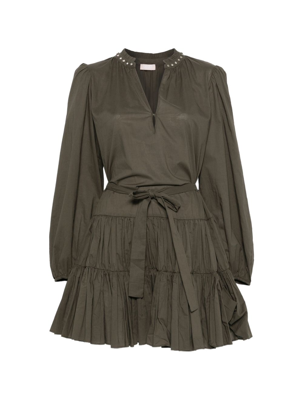 LIUJO Abito corto verde scuro con ruches
