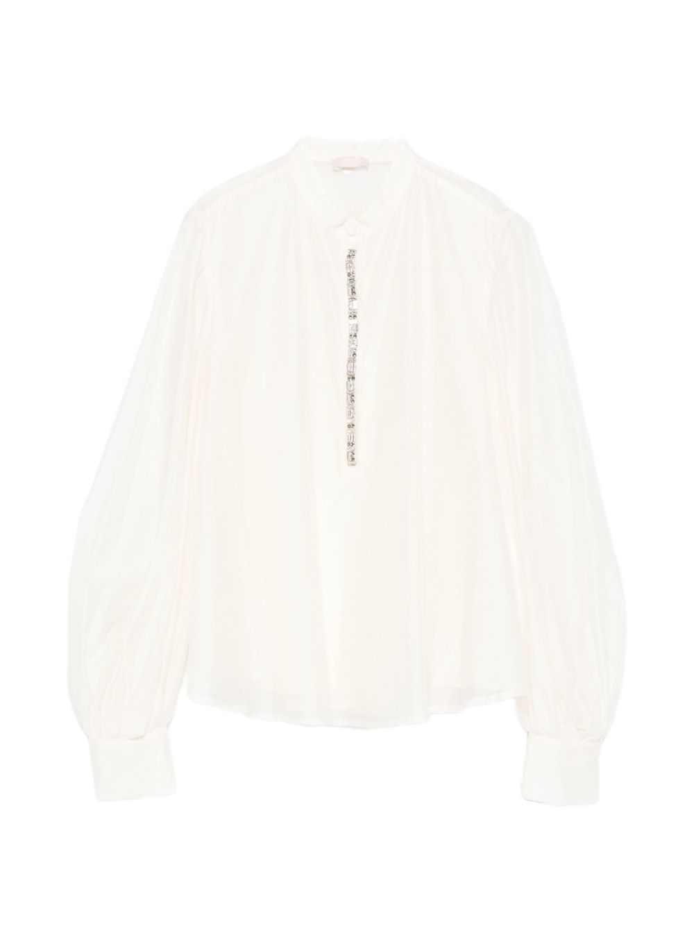 LIUJO Blusa camicia bianca impreziosita da trass