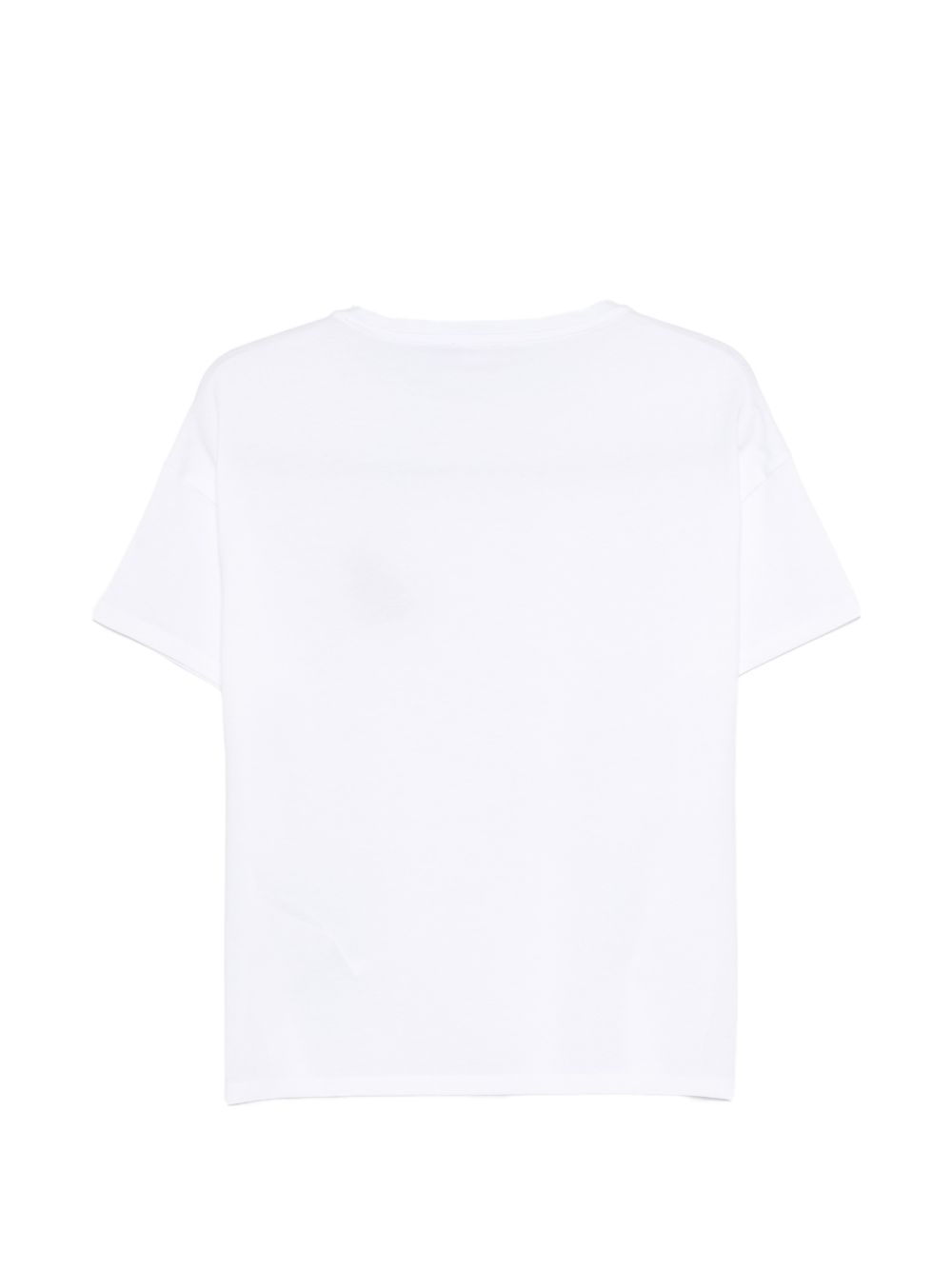 LIUJO T-shirt in cotone bianco con ricamo sul petto