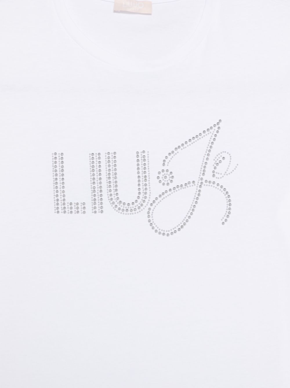 LIUJO T-shirt bianca con strass