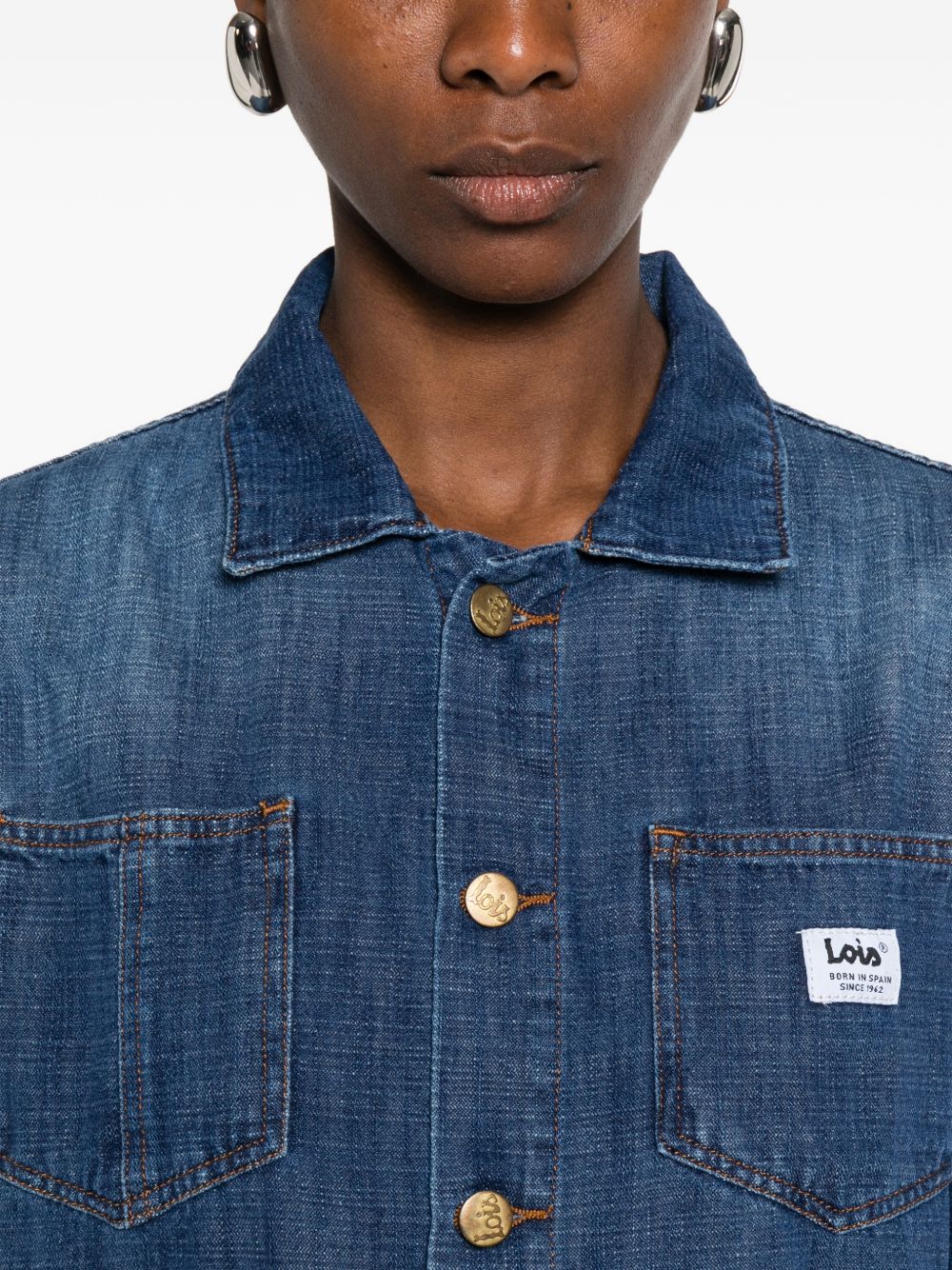 LOIS Giubbotto di jeans effetto wash con tasche