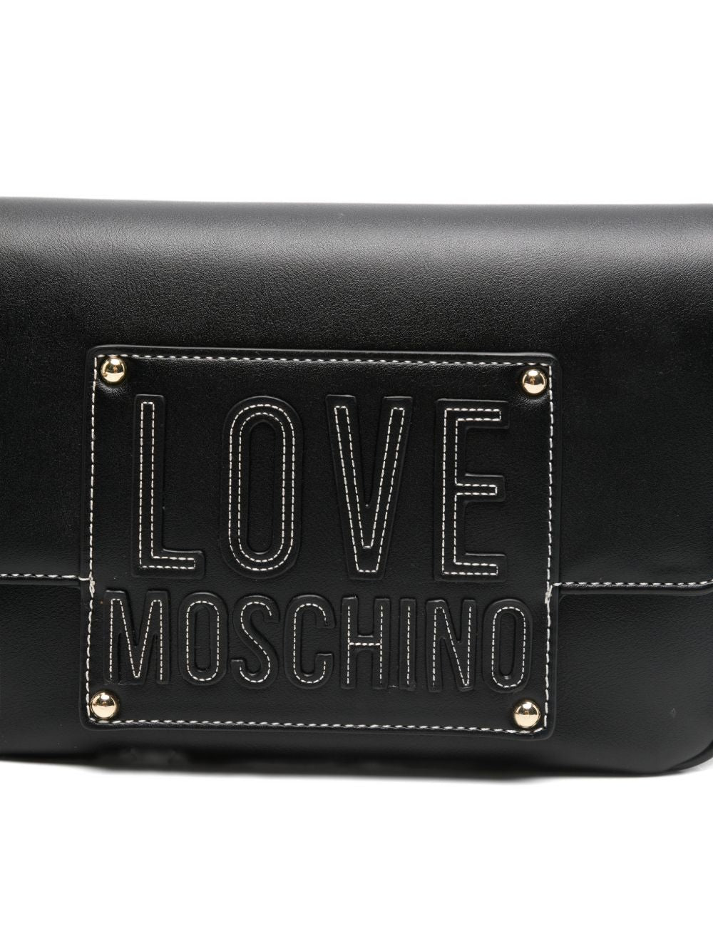 LOVE MOSCHINO Borsa in ecopelle nera e beige con logo