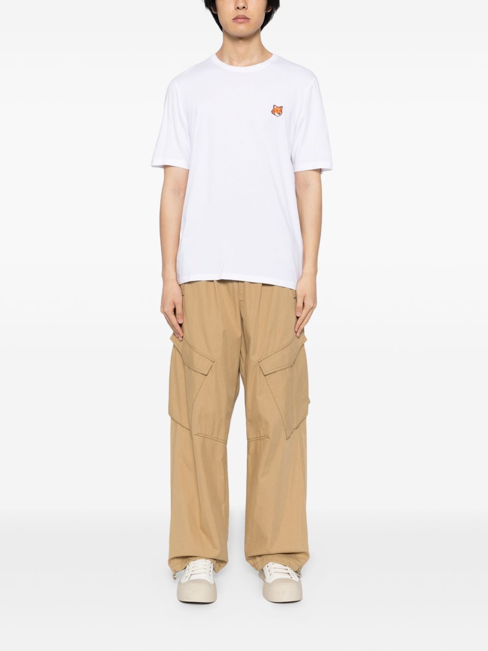 MAISON KITSUNE T-shirt in cotono bianco con logo