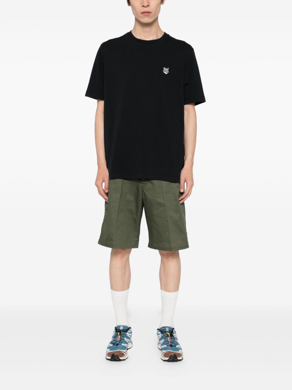 MAISON KITSUNE T-shirt in cotone nero con logo