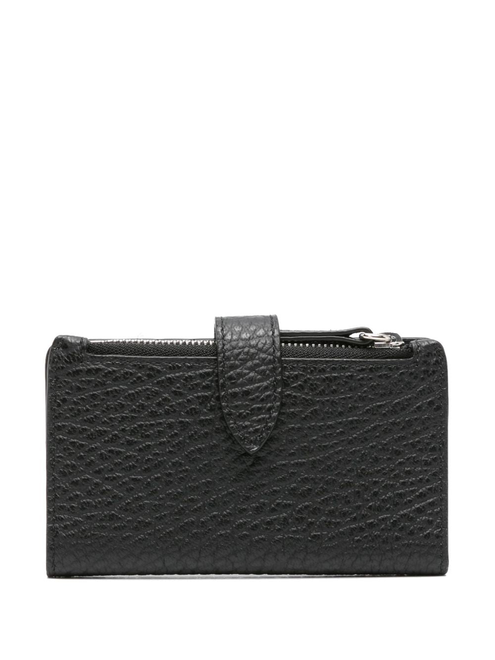 MAISON MARGIELA Portacarte nero in pelle con logo iconico