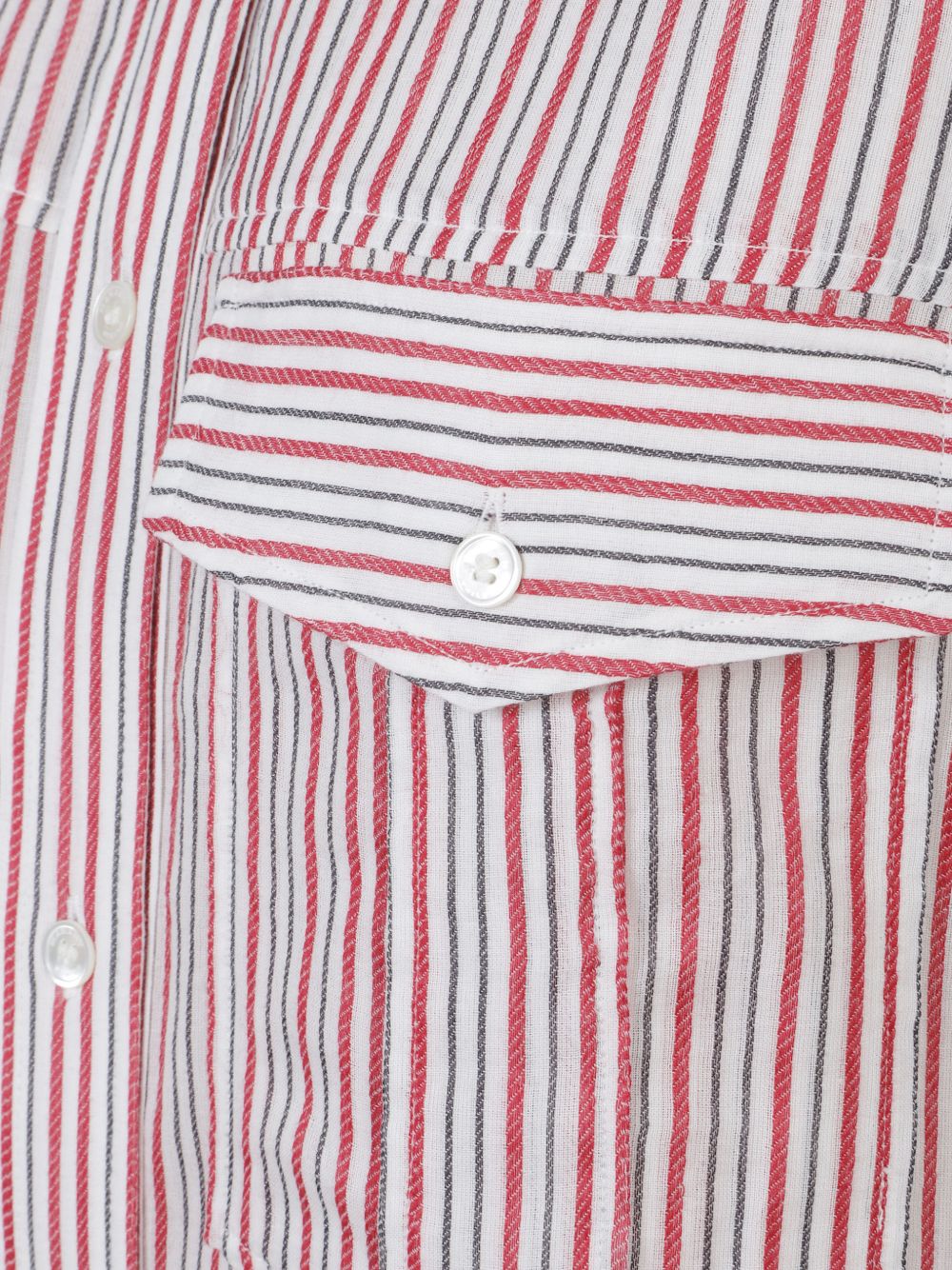 MARANT ETOILE Abito a camicia a righe rosse con tasca sul petto