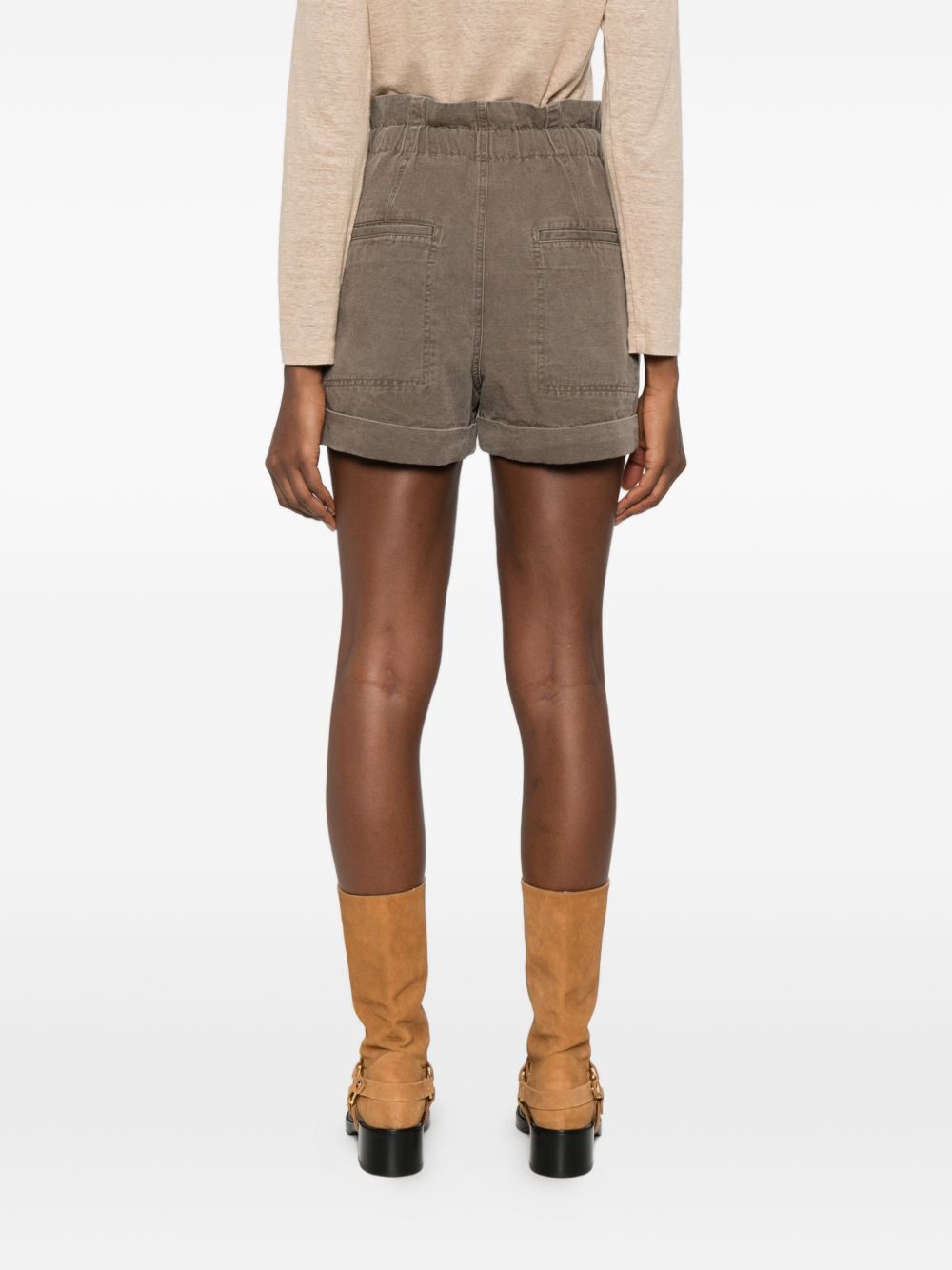 MARANT ETOILE Shorts marroni a palloncino con coulisse in vita
