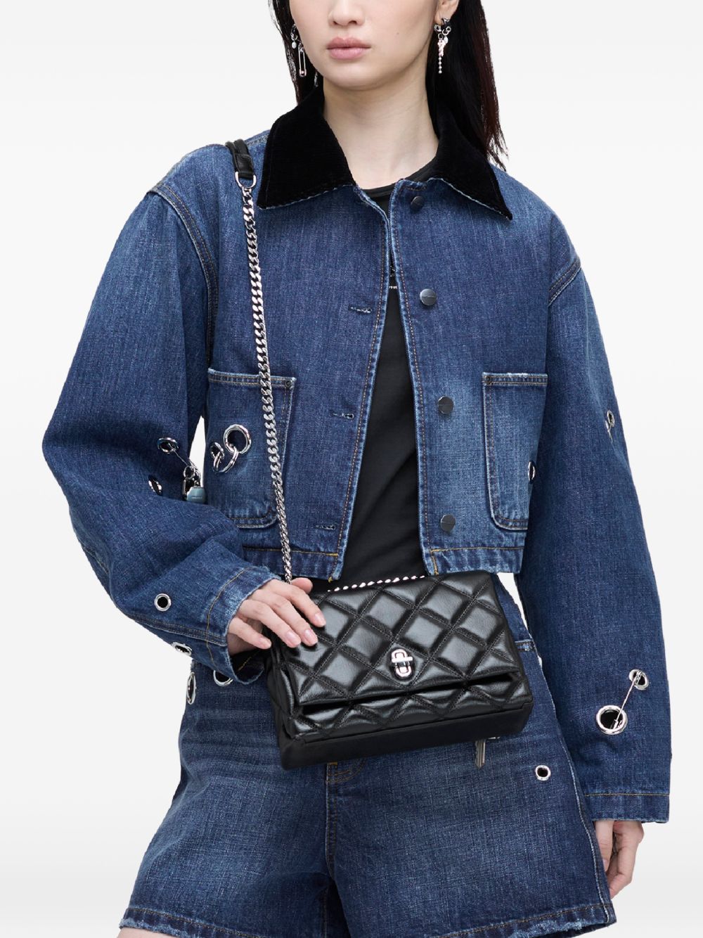MARC JACOBS Borsa Slim Dual in pelle nera