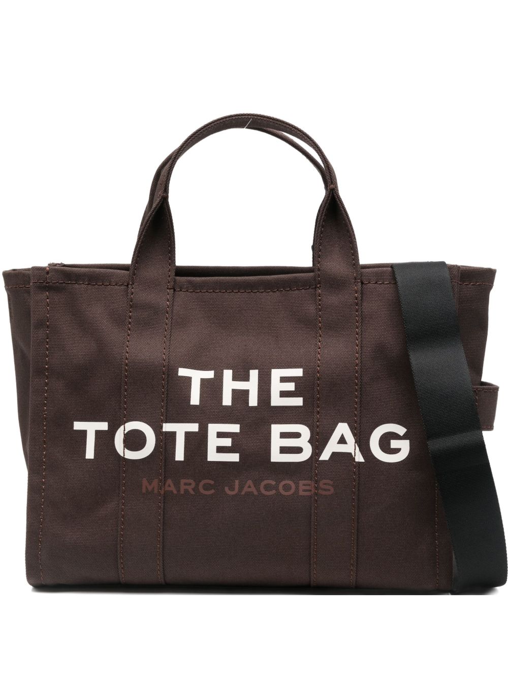 MARC JACOBS Borsa a mano media 'The Tote' in cotone marrone