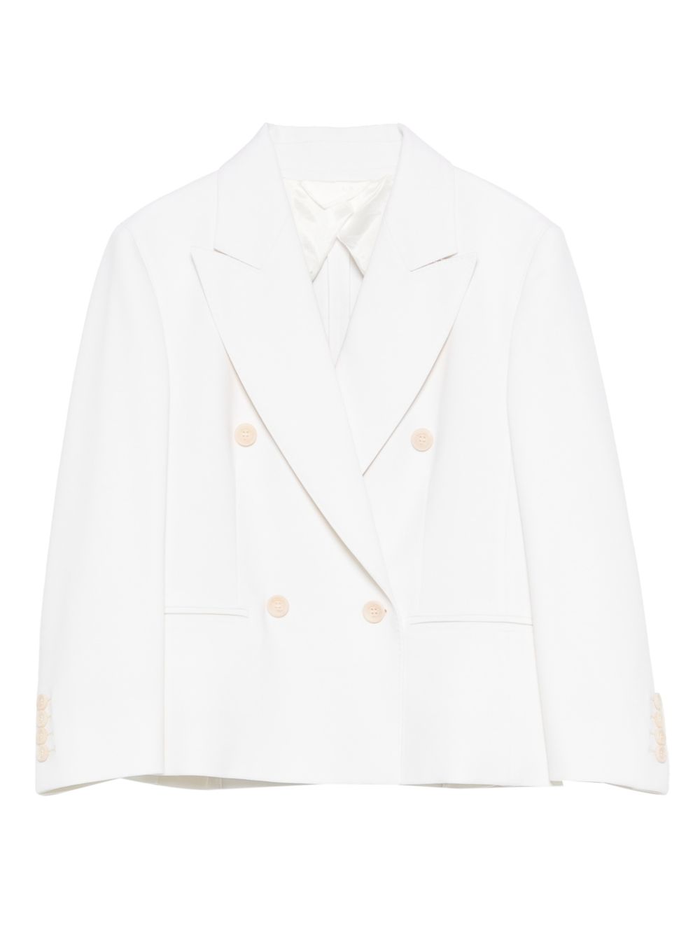 MAX MARA Blazer Dorico doppiopetto in lana bianca