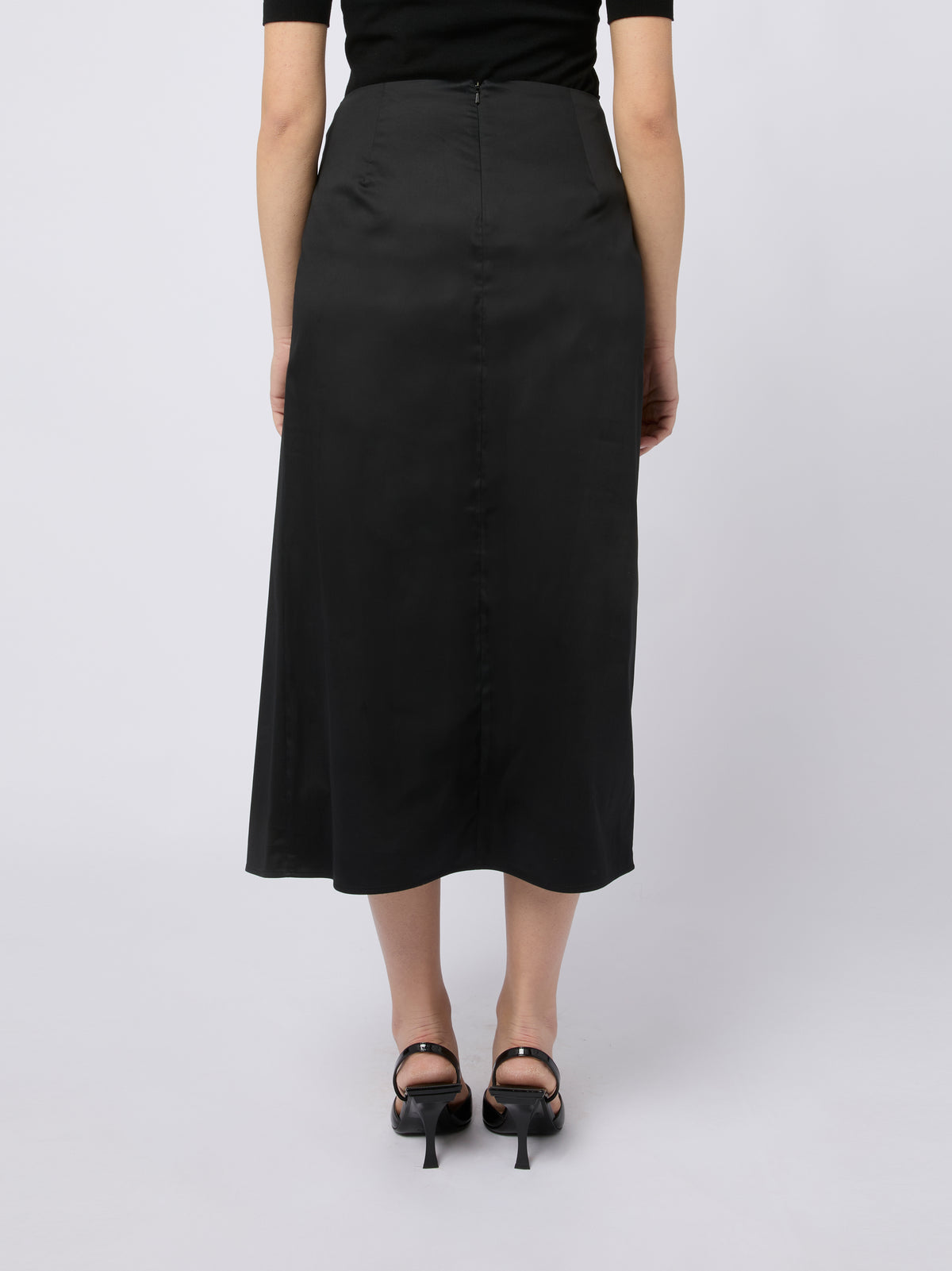 MAX MARA Gonna midi nera con drappeggio