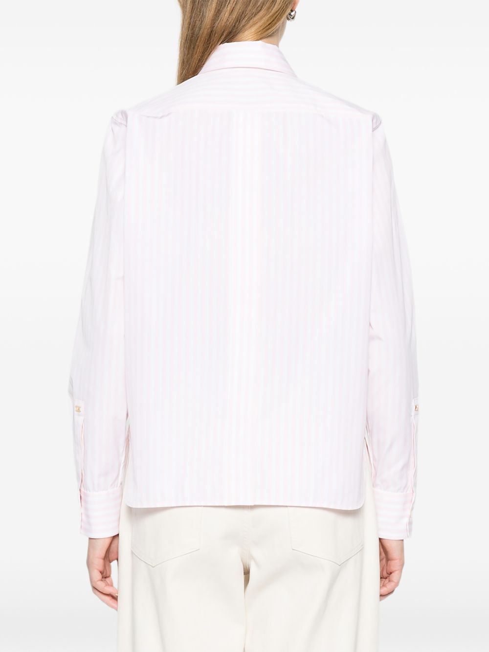 MAX MARA Camicia di cotone rosa a righe bianche