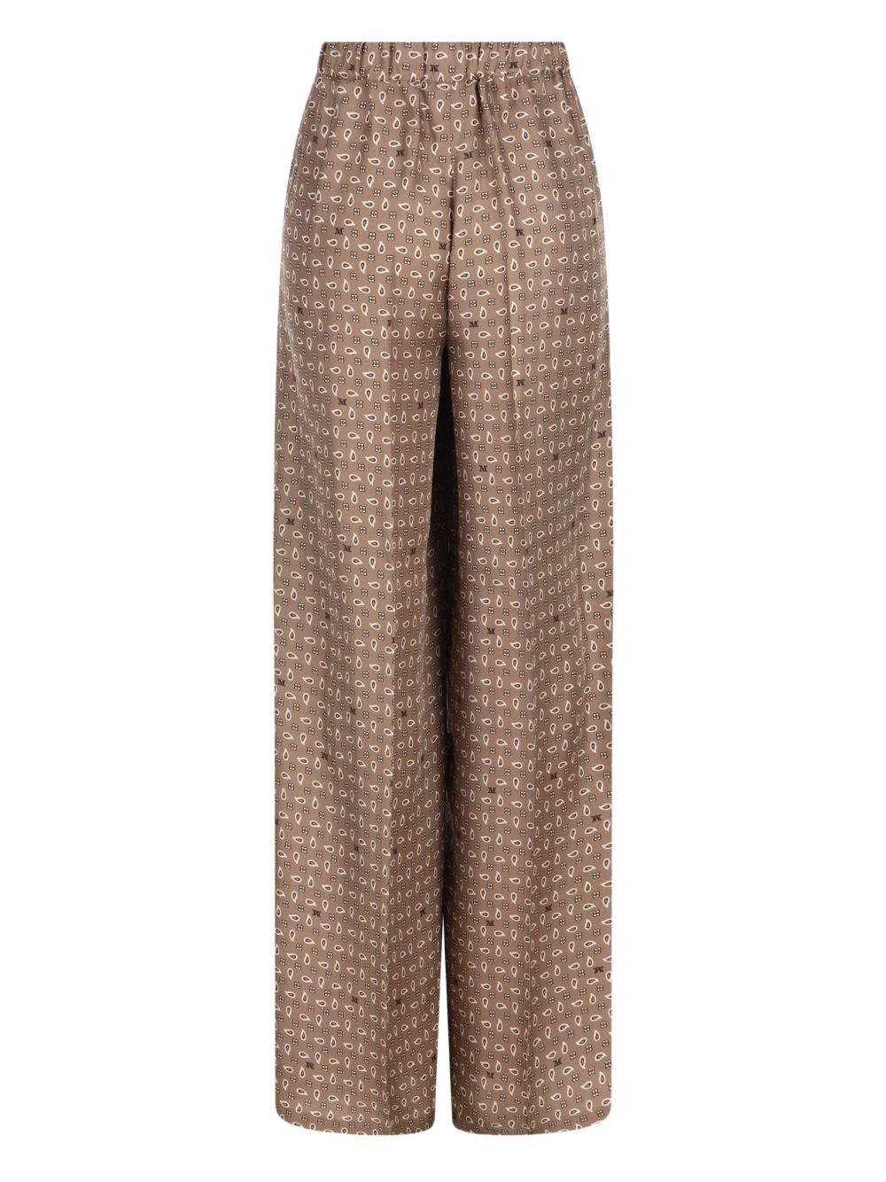 MAX MARA Pantaloni color nocciola con grafica all-over