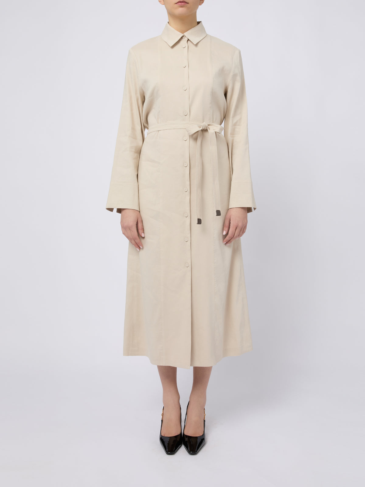 MAX MARA Abito midi Nordica con cintura in vita