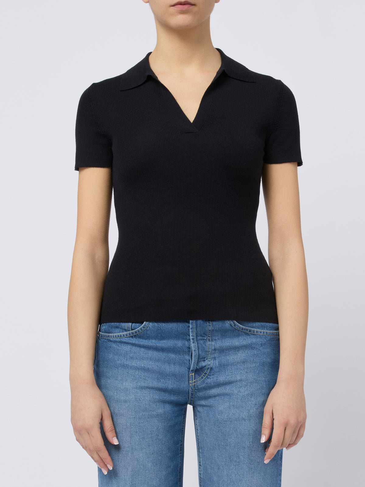 MAX MARA Maglia slim blu Albero a maniche corte