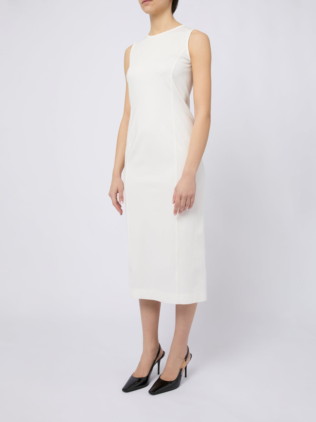 MAX MARA Abito elegante midi con dettagli raffinati bianco