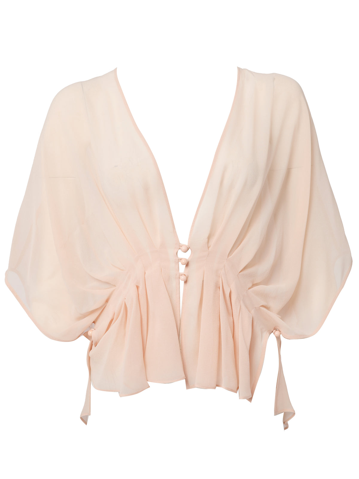 MAX MARA Top in seta morbido rosa con scollo a V