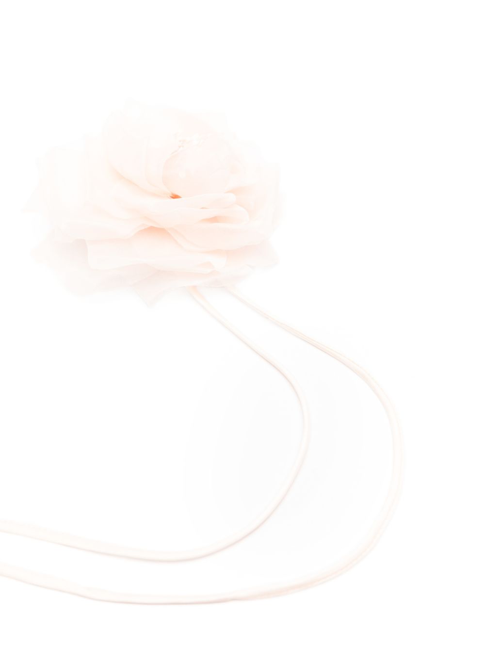 MAX MARA Spilla elegante a forma di fiore in tessuto bianco